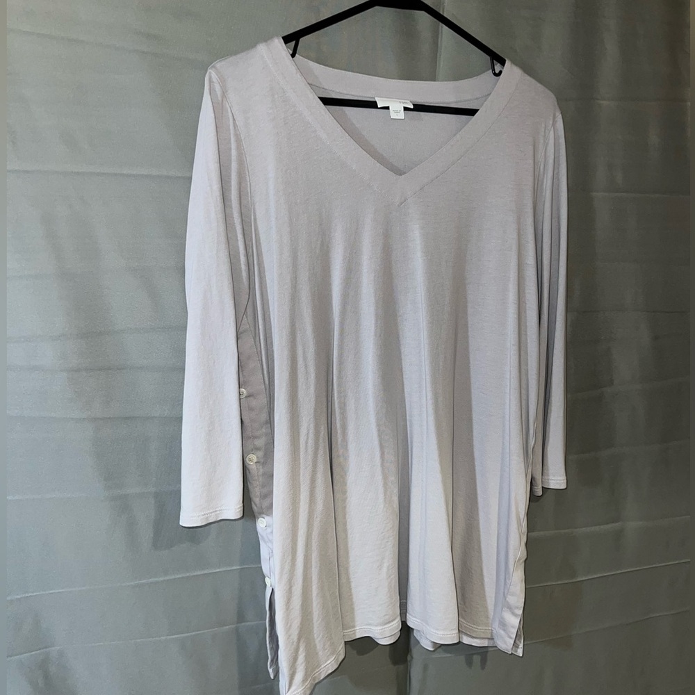 JJill 3/4 Sleeve Shirt with button embellishment